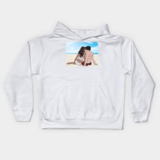 Zuko and Katara on the beach Kids Hoodie